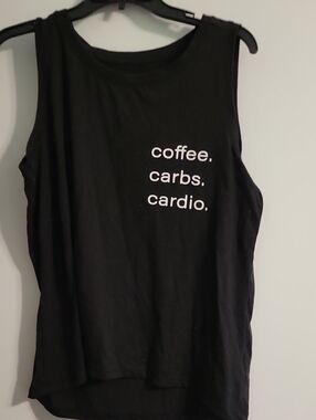 Athletic Works Black Tee with White Logo Print